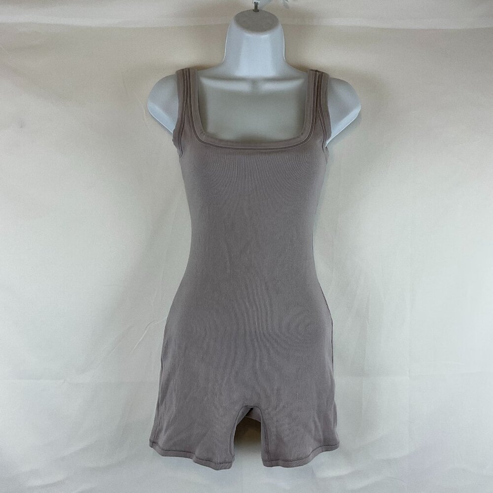 SKIMS Taupe Square Neck Shapewear Romper